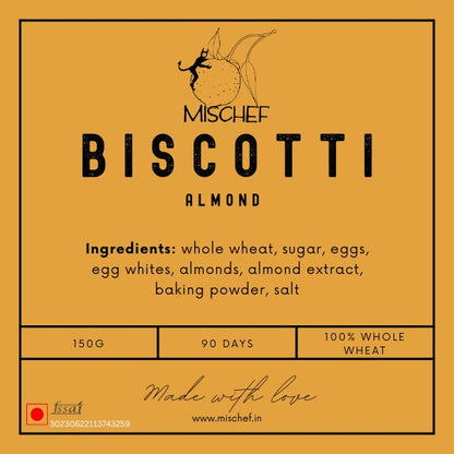 Artisan almond biscotti cookies – packed with crunchy roasted almonds