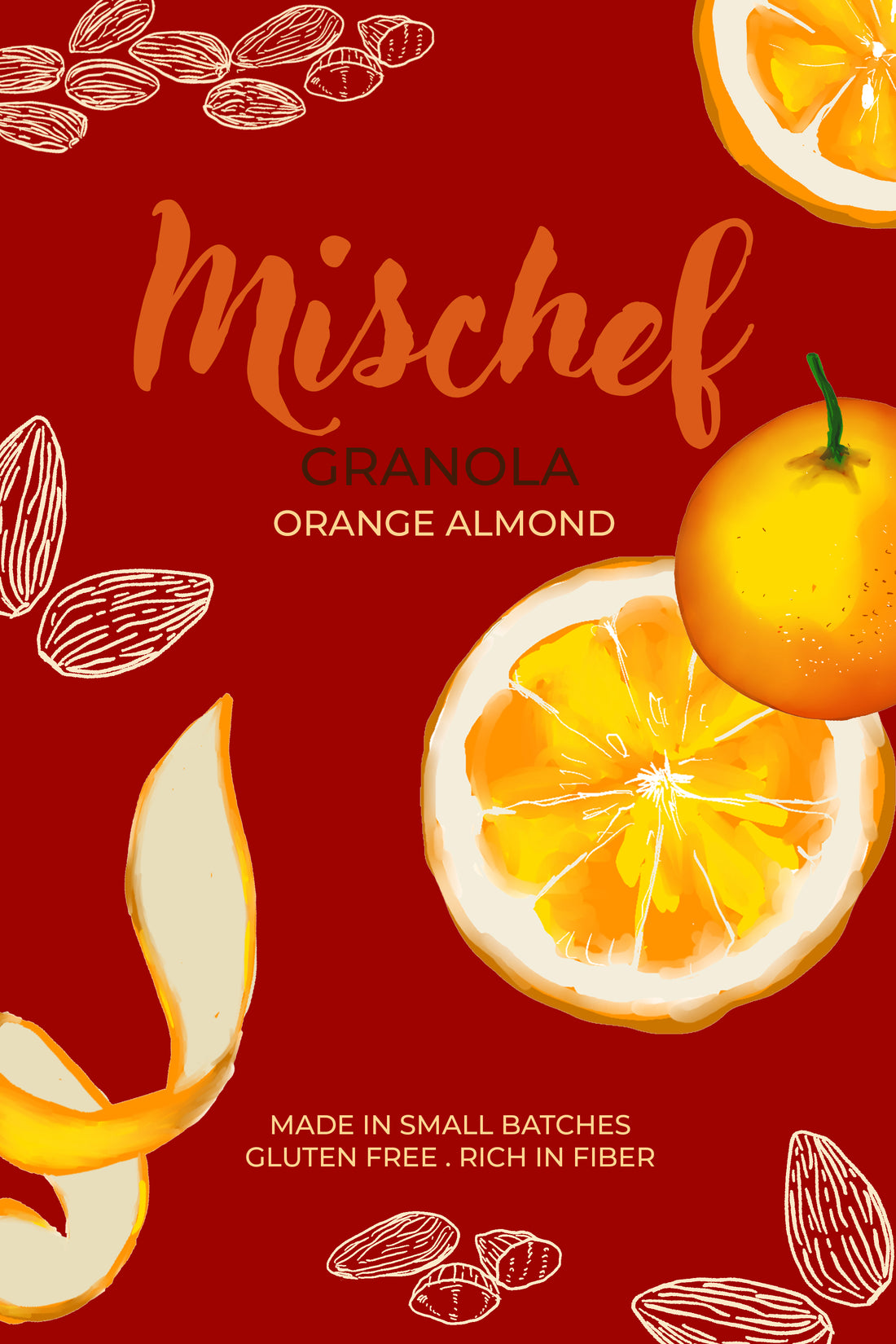 Orange almond cookie – handcrafted biscuit with citrus zest and nutty flavor by Mischef